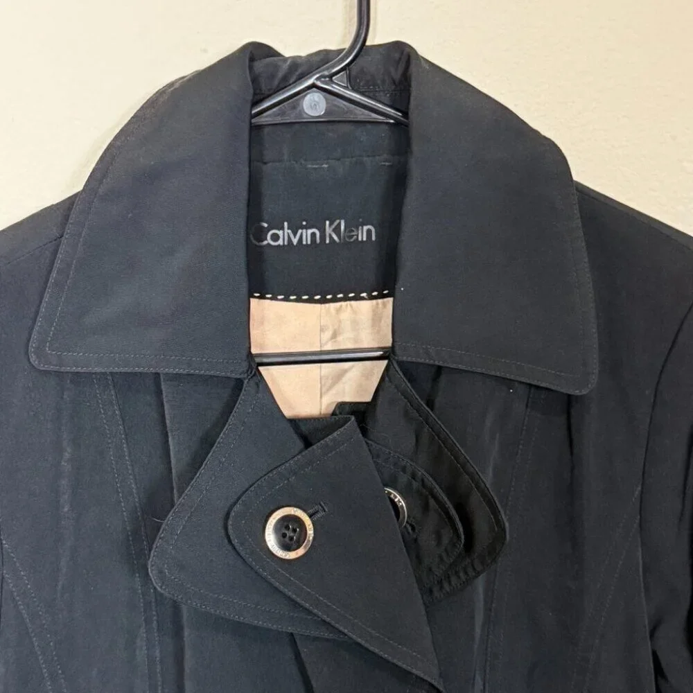 Calvin Klein trench coat jacket Sz M WOMEN USA - Picture 2 of 8